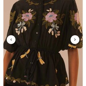 Farm Rio Floral Embroidered Blouse
